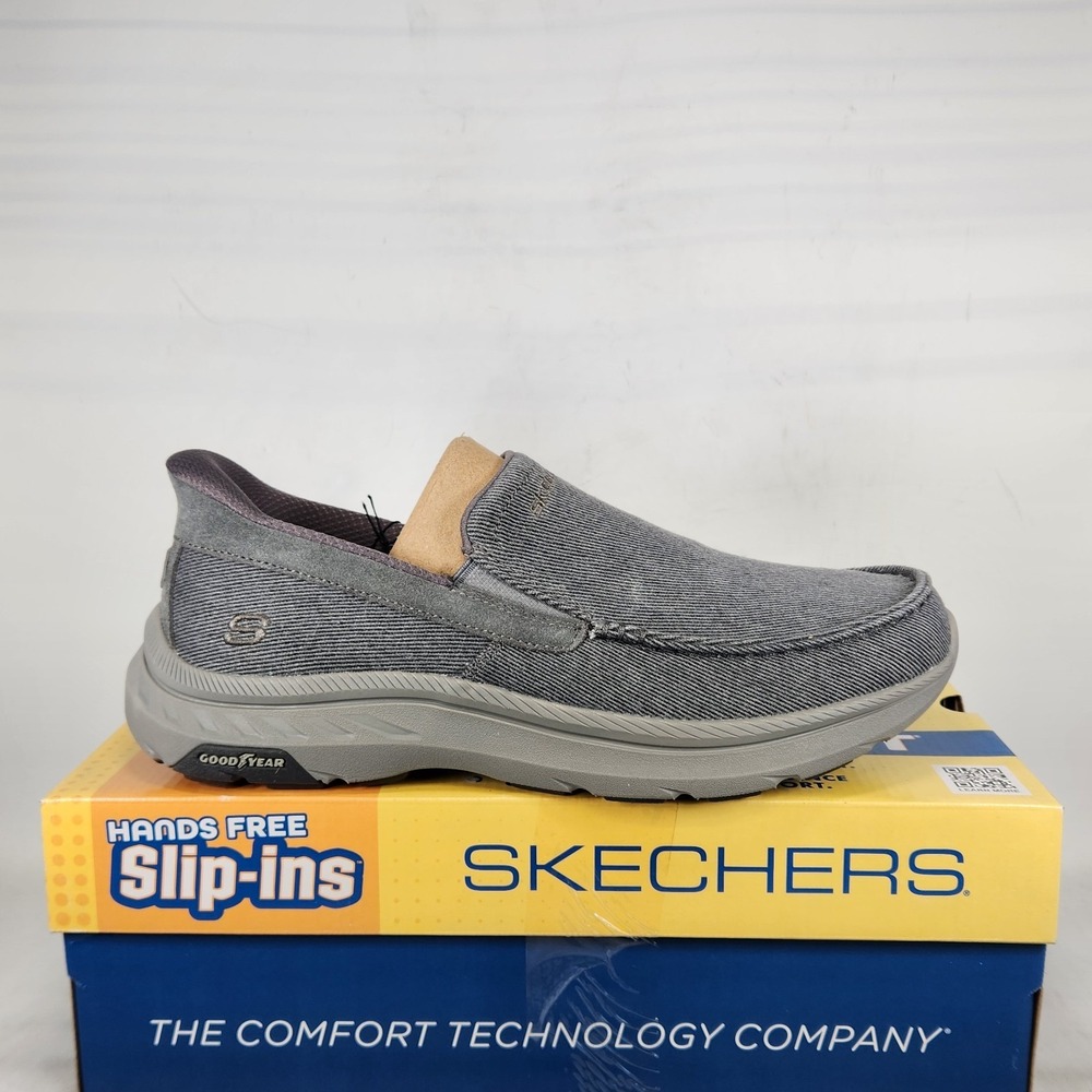 Skechers Slip-ins Loafer Mens Size 10 Charcoal Relaxed Fit Memory Foam